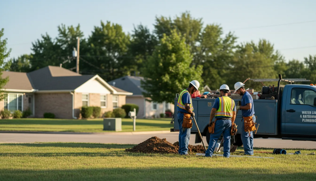 Residential water line and bathroom plumbing service in Bells, TN